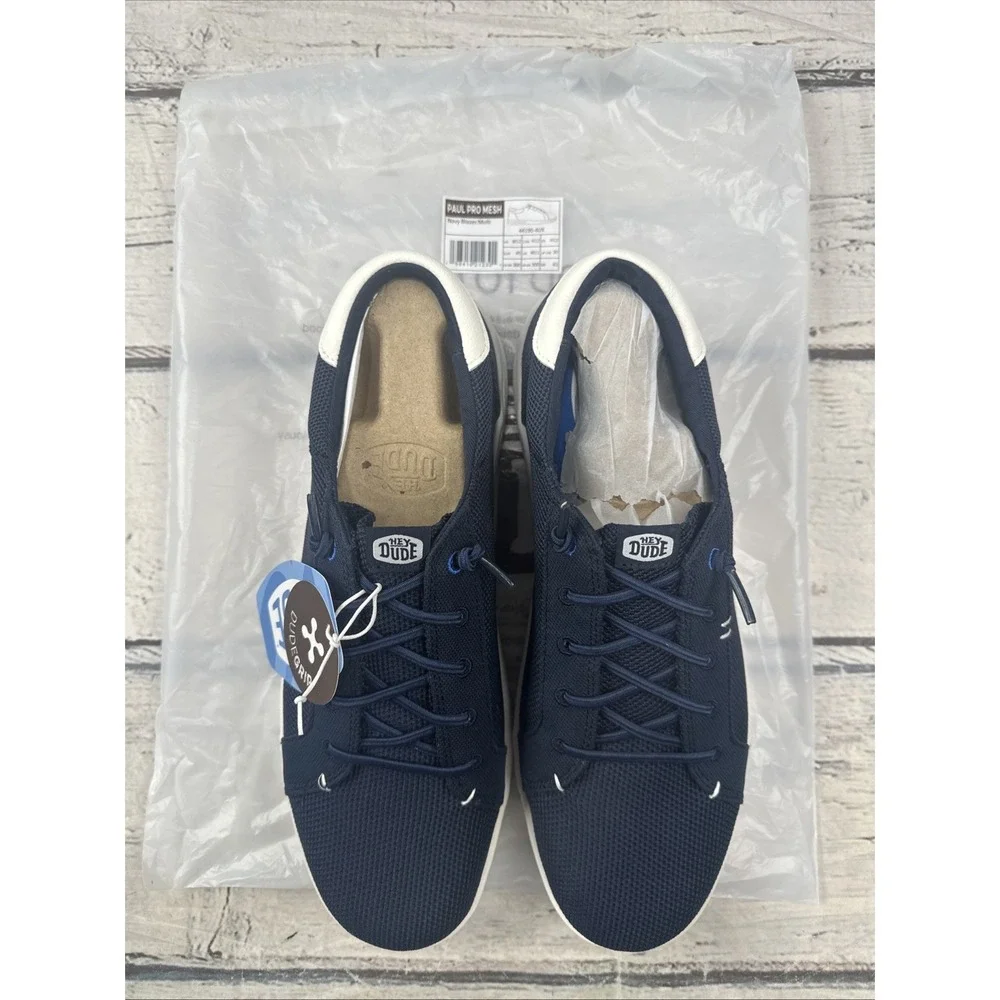 Hey Dude Paul Pro Mesh Navy Blazer/Multi  Mens Sneakers 44190-4UX Size 12 NEW